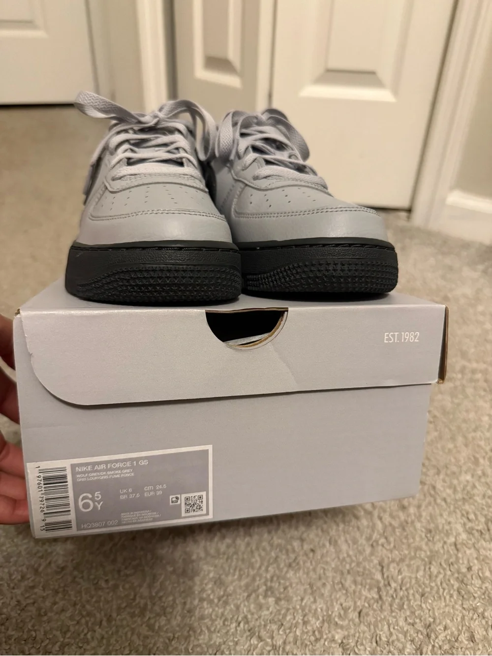 Nike Air Force 1 GS Wolf Grey/Smoke Grey